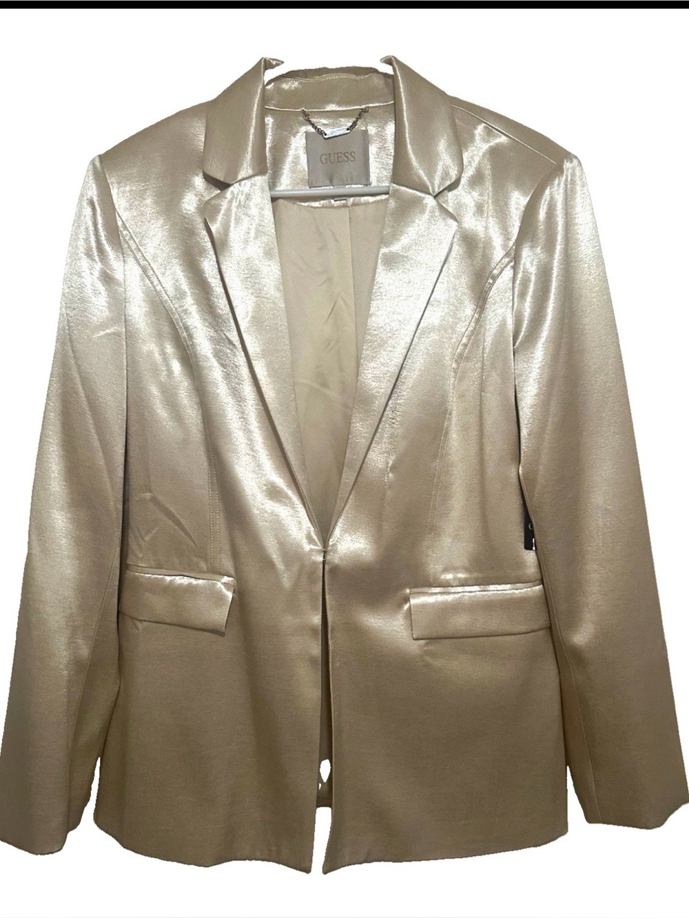 GUESS PearlOyster BRETA Satin Blazer NWT Hook&Eye Large